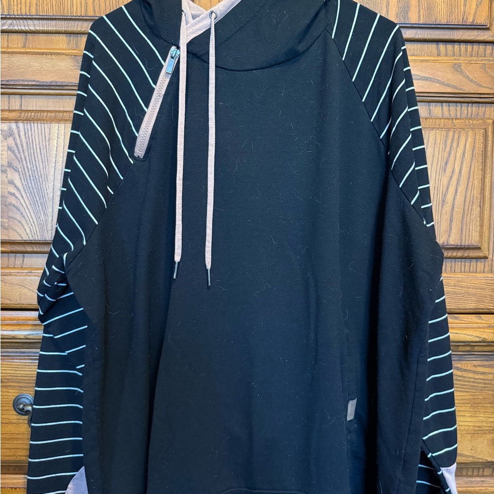 Maurices Black Striped Hoodie